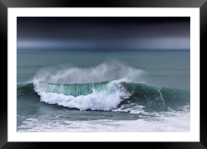 Breaking wave at Fistral in Newquay in Cornwall. Framed Mounted Print by Gordon Scammell