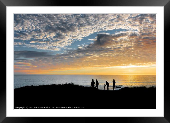 Sunset over Fistral Bay in Newquay in Cornwall. Framed Mounted Print by Gordon Scammell