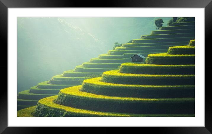 Rice Fields of Vietnam Framed Mounted Print by Elizabeth Hudson