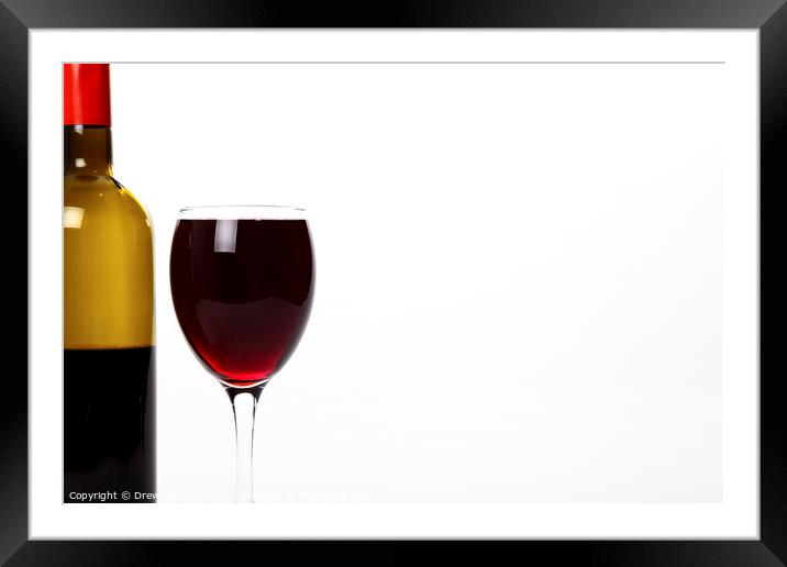 Red Wine Framed Mounted Print by Drew Gardner
