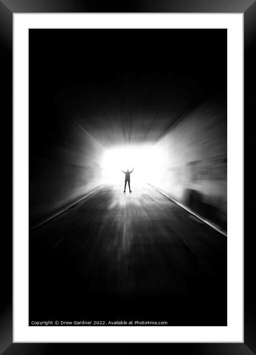Light at the end of the Tunnel Framed Mounted Print by Drew Gardner