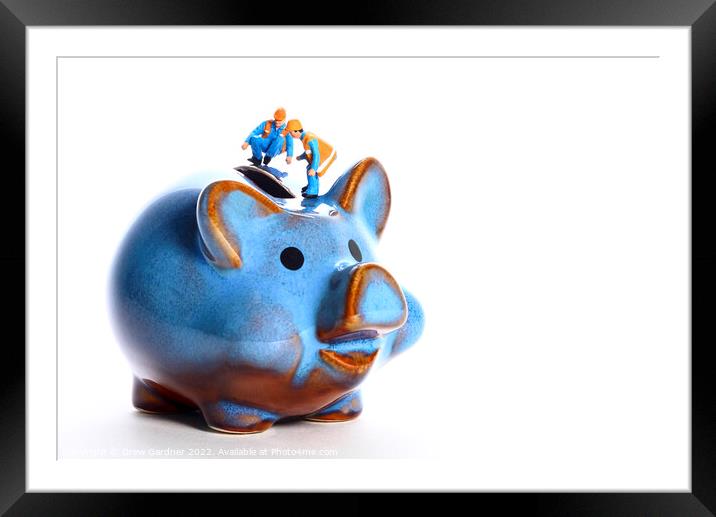 Piggy Bank Framed Mounted Print by Drew Gardner