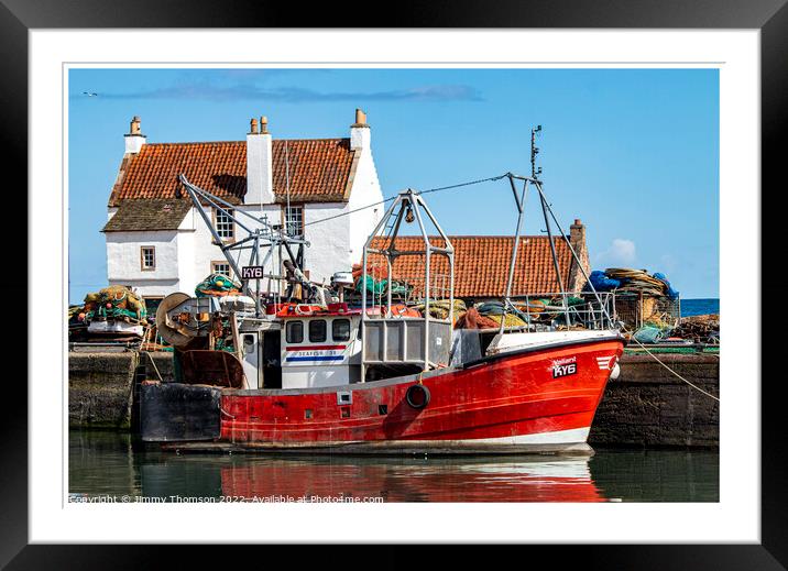 Fishing Boat Tied up at Pittenweem Harbour Fife Sc Framed Mounted Print by Jimmy Thomson