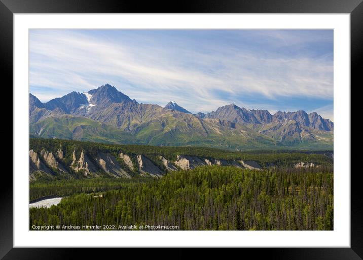 Matanuska River and Chugach Mountains Framed Mounted Print by Andreas Himmler