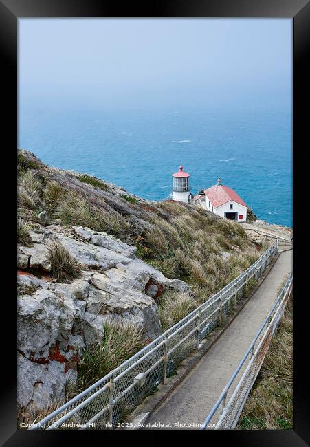 Stairway to Point Reyes Lighthouse Framed Print by Andreas Himmler