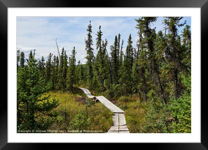 Wooden walkway on Granite Tors Trail Framed Mounted Print by Andreas Himmler