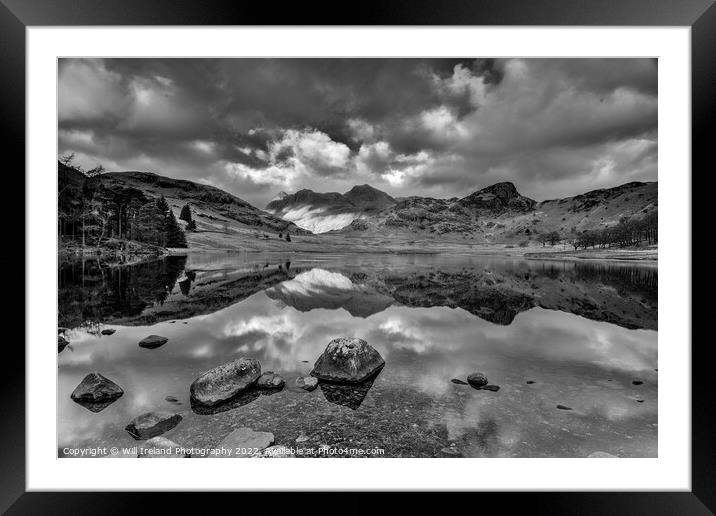 Lake District - Blea Tarn. Mono Framed Mounted Print by Will Ireland Photography