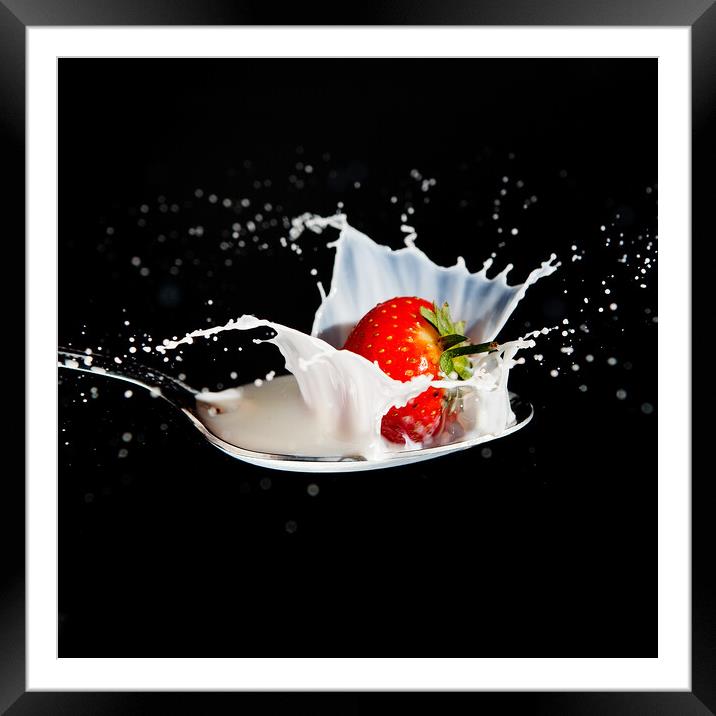 Strawberry and Cream Framed Mounted Print by Will Ireland Photography