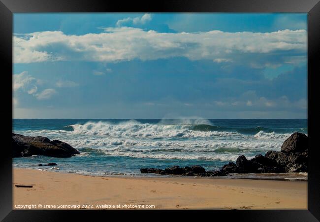 AT THE BEACH Framed Print by Irene Sosnowski