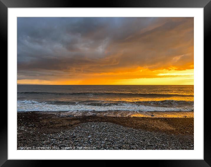 The Sun Setting over the Sea  Framed Mounted Print by nic 744