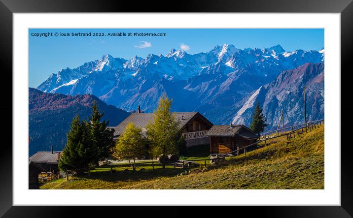 paysage des alpes suisse en automne Framed Mounted Print by louis bertrand