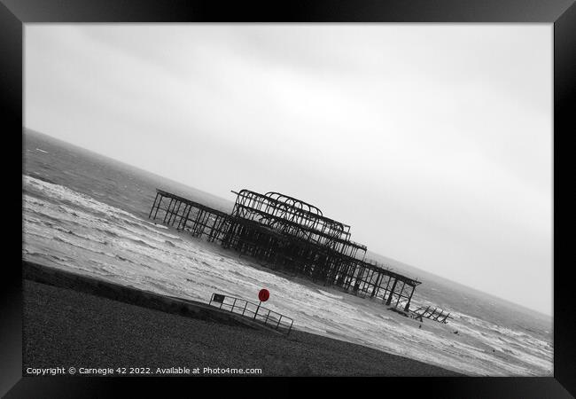 Brighton's Iconic West Pier: A Colourful Vision Framed Print by Carnegie 42