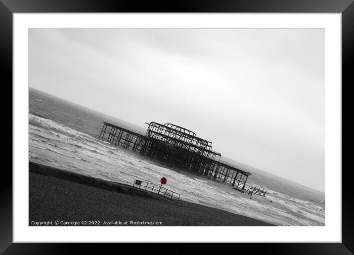 Brighton's Iconic West Pier: A Colourful Vision Framed Mounted Print by Carnegie 42