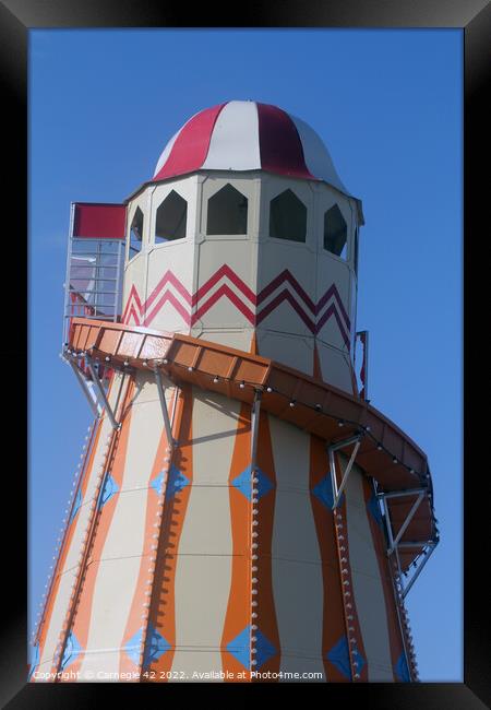 Iconic Helter Skelter at Weymouth Beach Framed Print by Carnegie 42