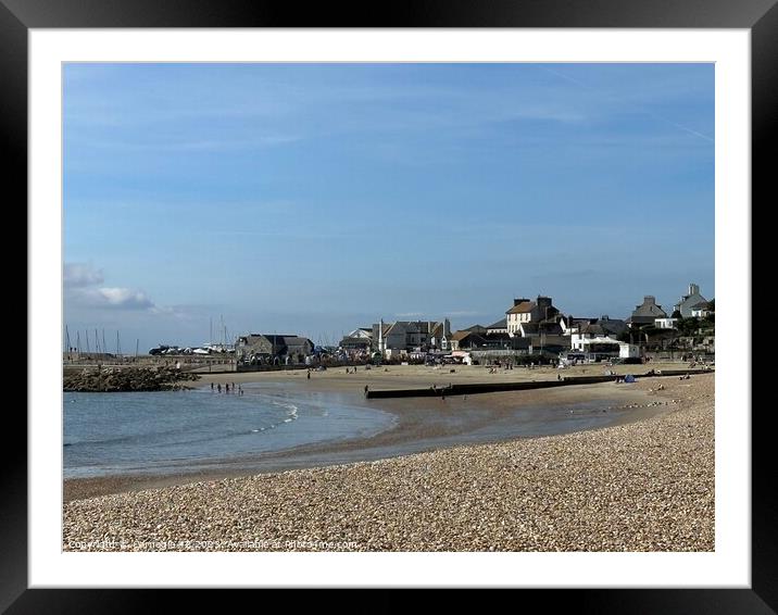 Lyme Regis' Sunlit Jurassic Coastline Framed Mounted Print by Carnegie 42