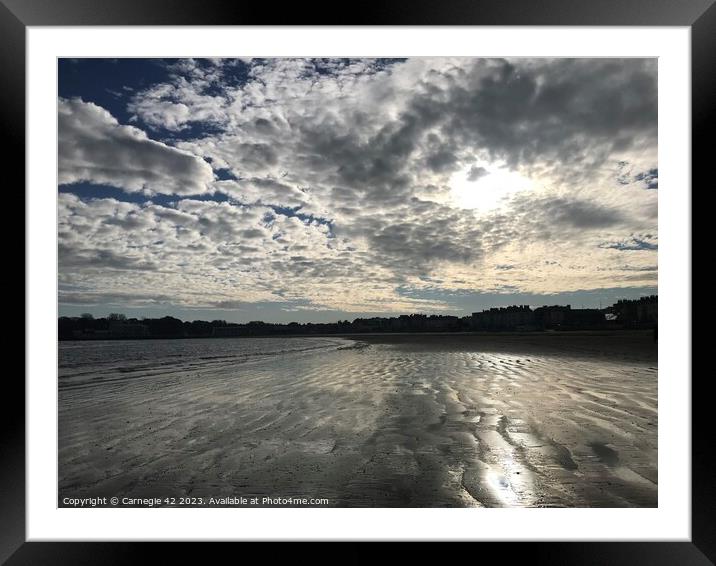 Weymouth Beach's Enchanting Twilight Framed Mounted Print by Carnegie 42