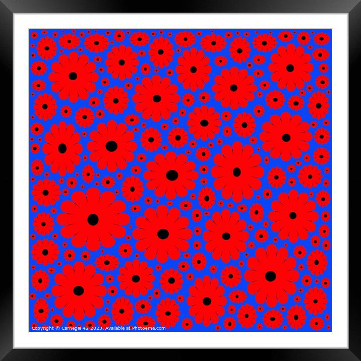 Abstract Poppy Remembrance Tribute Framed Mounted Print by Carnegie 42
