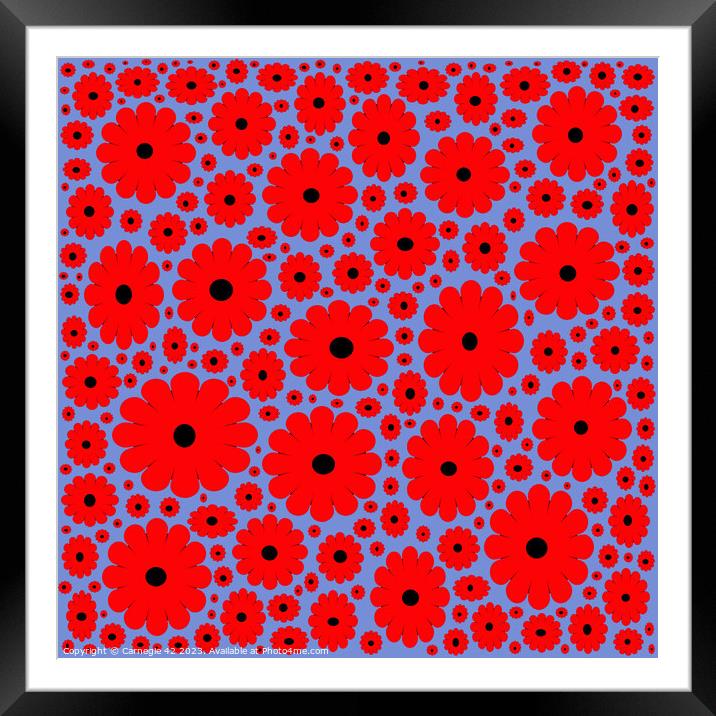 Poignant Poppy Tribute, Remembrance Day Framed Mounted Print by Carnegie 42