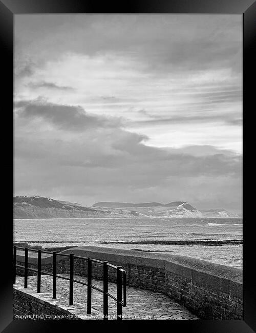 Tranquil Pier Amidst Coastal Splendour Framed Print by Carnegie 42