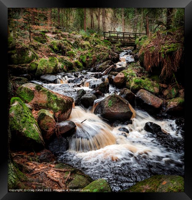 Wyming Brook Autumnal Waterfall Framed Print by Craig Yates