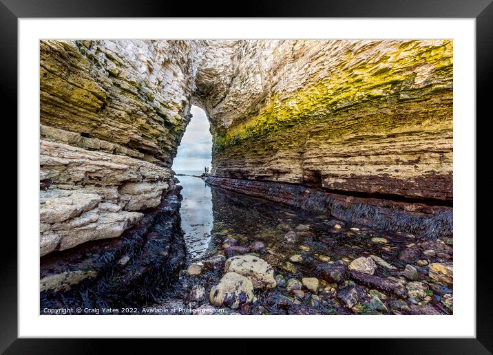 Selwicks Bay Rock Arch. Flamborough Head. Framed Mounted Print by Craig Yates