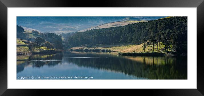 Kinder Reservoir Peak District Derbyshire. Framed Mounted Print by Craig Yates