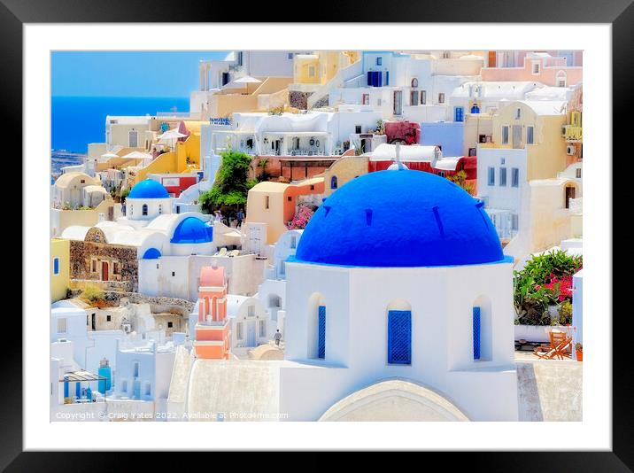 Colours Of Santorini Oia. Framed Mounted Print by Craig Yates