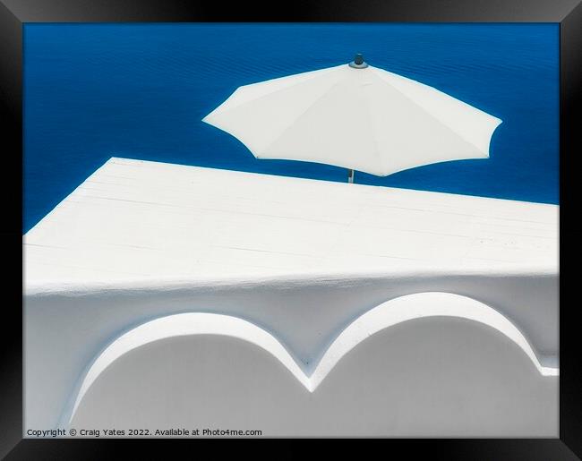 Santorini White Abstract Framed Print by Craig Yates
