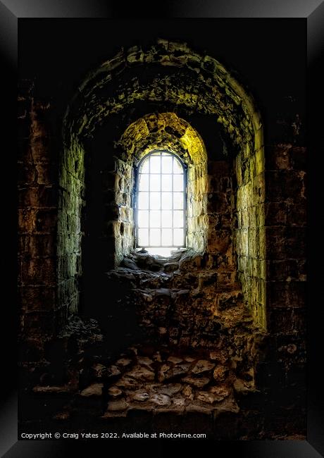 Perveril Castle Window Framed Print by Craig Yates