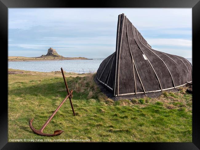 Upside Down Boat Lindisfarne Holy Island. Framed Print by Craig Yates