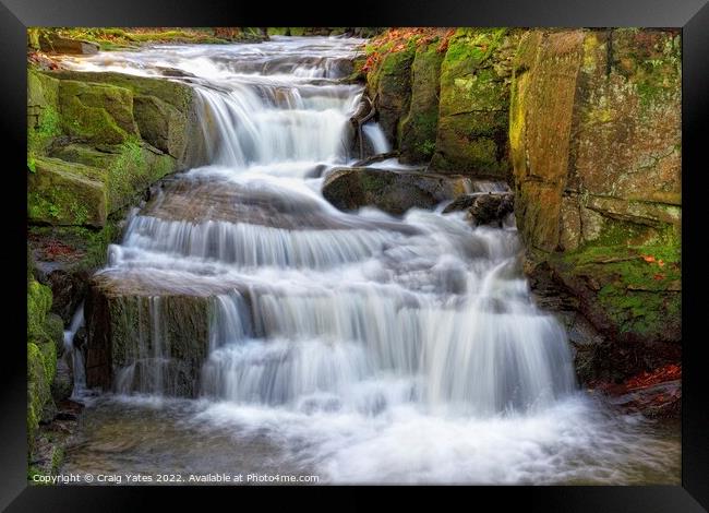 Lumsdale Falls Matlock Derbyshire Framed Print by Craig Yates