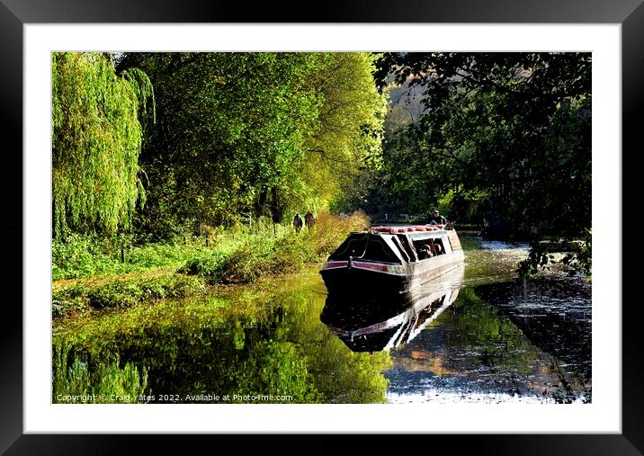 Birdswood Canal Boat Cromford Canal Derbyshire Framed Mounted Print by Craig Yates