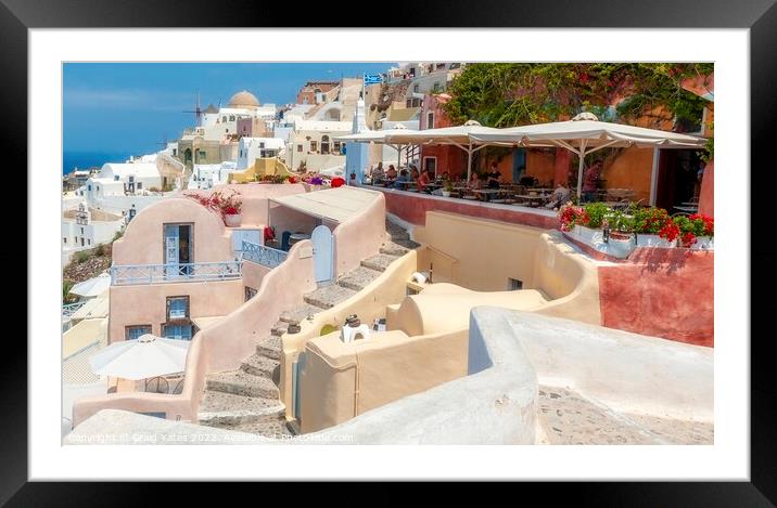 Oia Santorini Greece Framed Mounted Print by Craig Yates