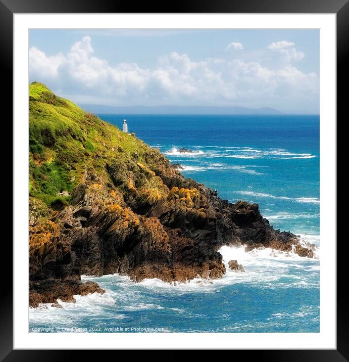 Polperro Rugged Coastline. Framed Mounted Print by Craig Yates