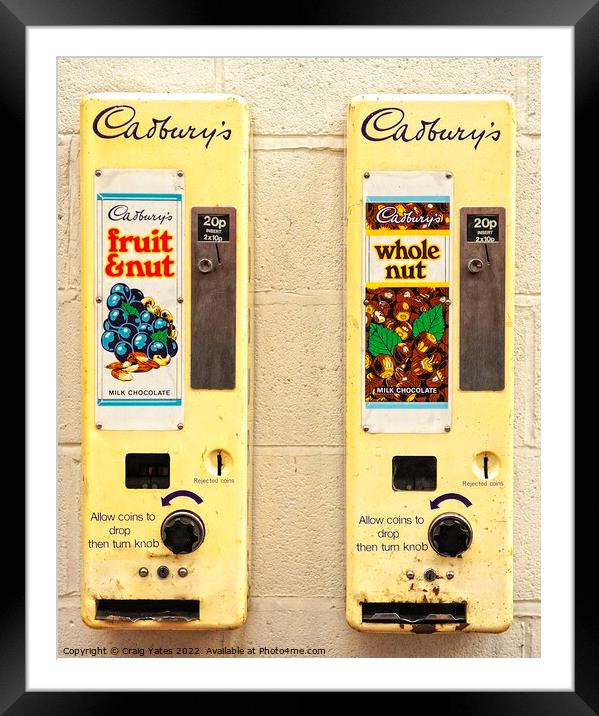 Retro Cadbury Chocolate Vending Machines Framed Mounted Print by Craig Yates
