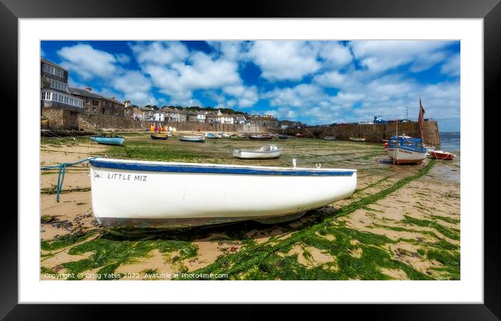 Little Miz Mousehole Harbour Cornwall. Framed Mounted Print by Craig Yates