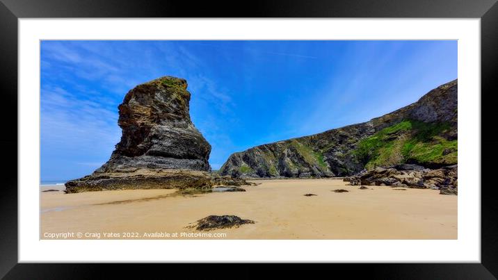 Bedruthan Steps Cornwall. Framed Mounted Print by Craig Yates