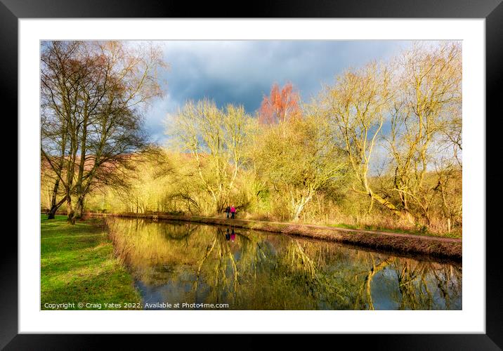 Cromford Canal Reflection Derbyshire Framed Mounted Print by Craig Yates