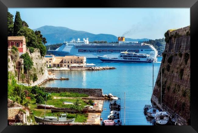 Cruise Ship Arrival Corfu Greece Framed Print by Craig Yates