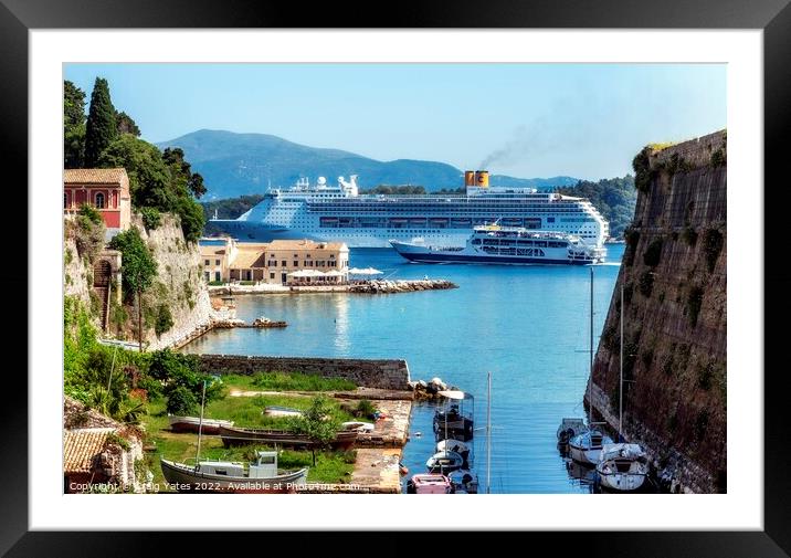 Cruise Ship Arrival Corfu Greece Framed Mounted Print by Craig Yates
