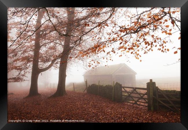 Longshaw Estate Misty Autumnal Morning. Framed Print by Craig Yates