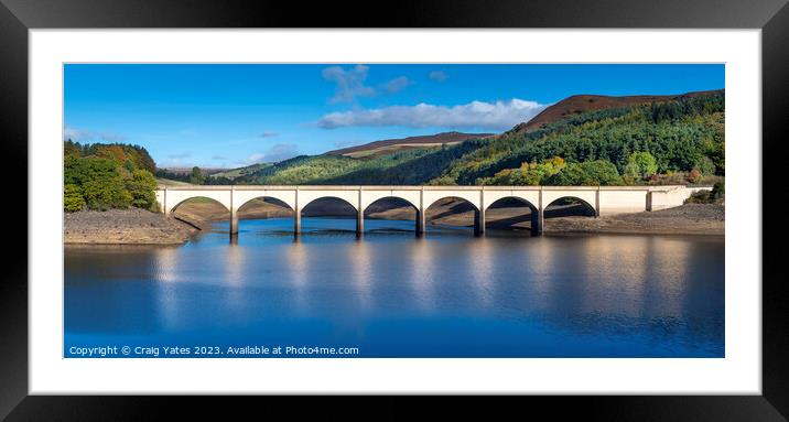 Ashopton Viaduct Ladybower Reservoir. Framed Mounted Print by Craig Yates