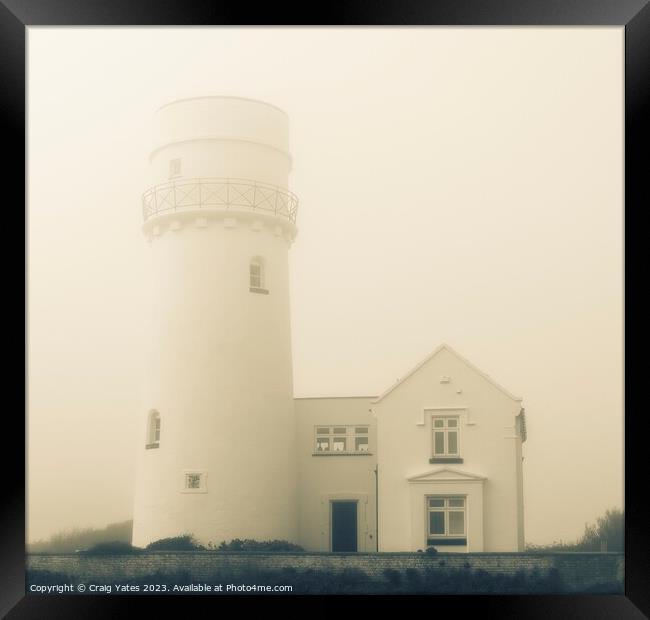 Misty Old Hunstanton Lighthouse Framed Print by Craig Yates