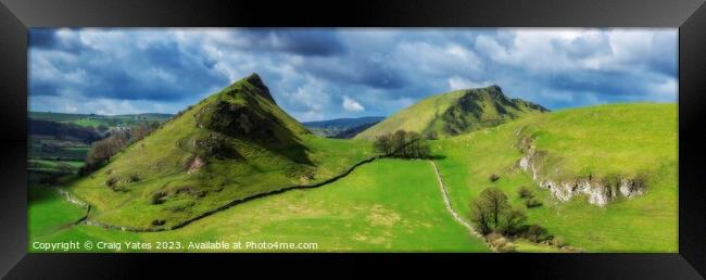 Parkhouse and Chrome Hill Peak District Panoramic. Framed Print by Craig Yates