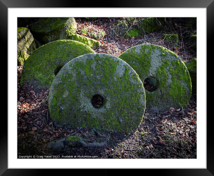 Bolehill Quarry Millstones Framed Mounted Print by Craig Yates