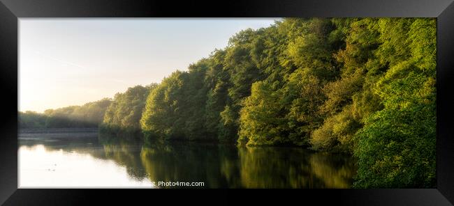 Linacre Lower Reservoir Early Morning Light. Framed Print by Craig Yates