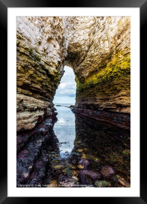 Selwicks Bay Rock Arch. Flamborough Head. Framed Mounted Print by Craig Yates