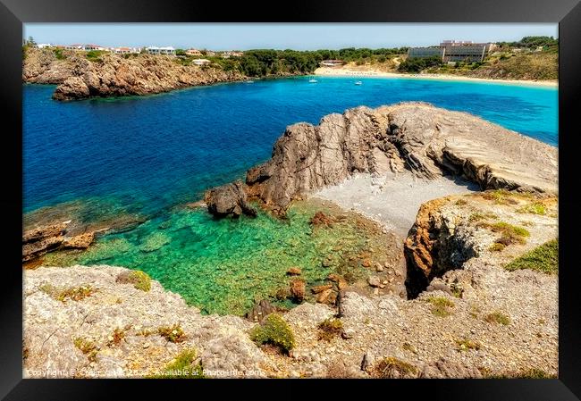Secluded Beach Arenal D'en Castell Menorca Framed Print by Craig Yates