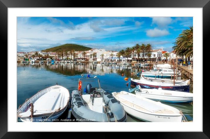 Fornells Fishing Village Menorca Spain. Framed Mounted Print by Craig Yates