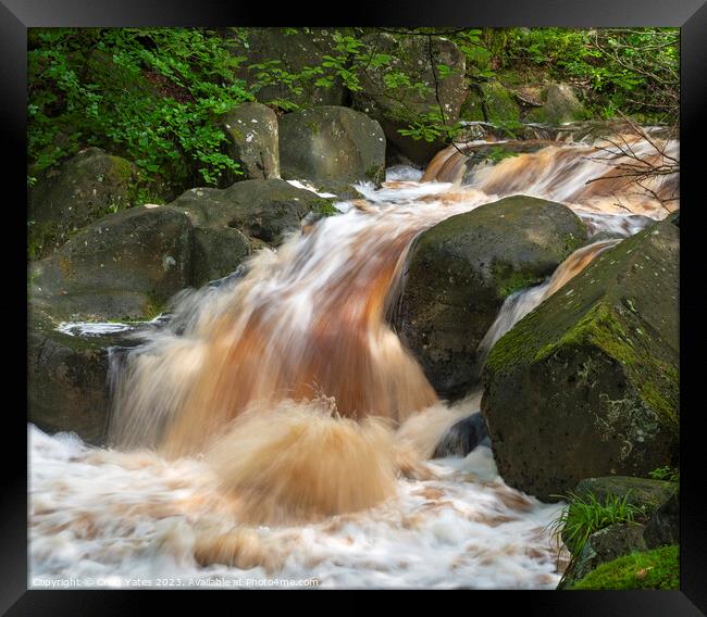 Padley Gorge Waterfall Rapids. Framed Print by Craig Yates